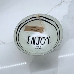 Rae Dunn White Bowl with Black 'Enjoy' Text